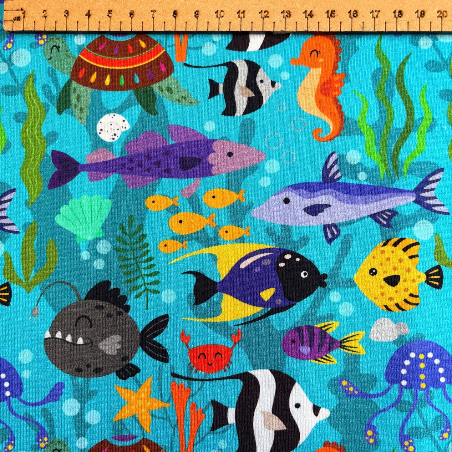 Beneath the blue Premium Cotton Lycra Jersey Fabric – Kids Stretch Fabric UK image 2