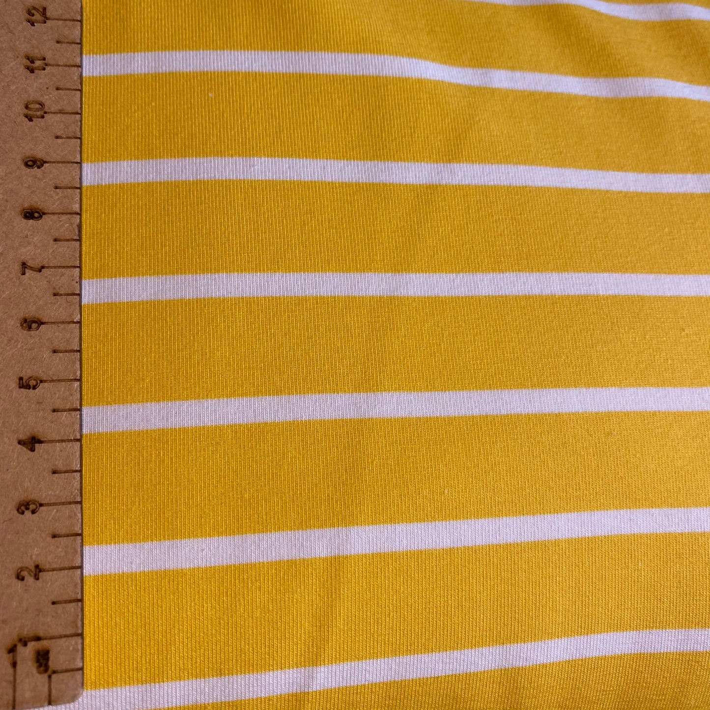 Breton stripes YELLOW -Premium Cotton Lycra Jersey Fabric – Kids Stretch Fabric image 3