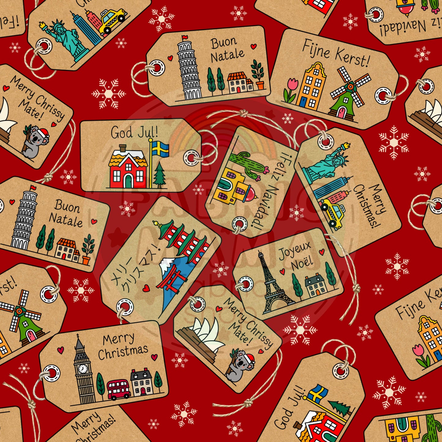 PREORDER Christmas around the world - Brushed Back French Terry Fabric – Kids Stretch Fabric UK