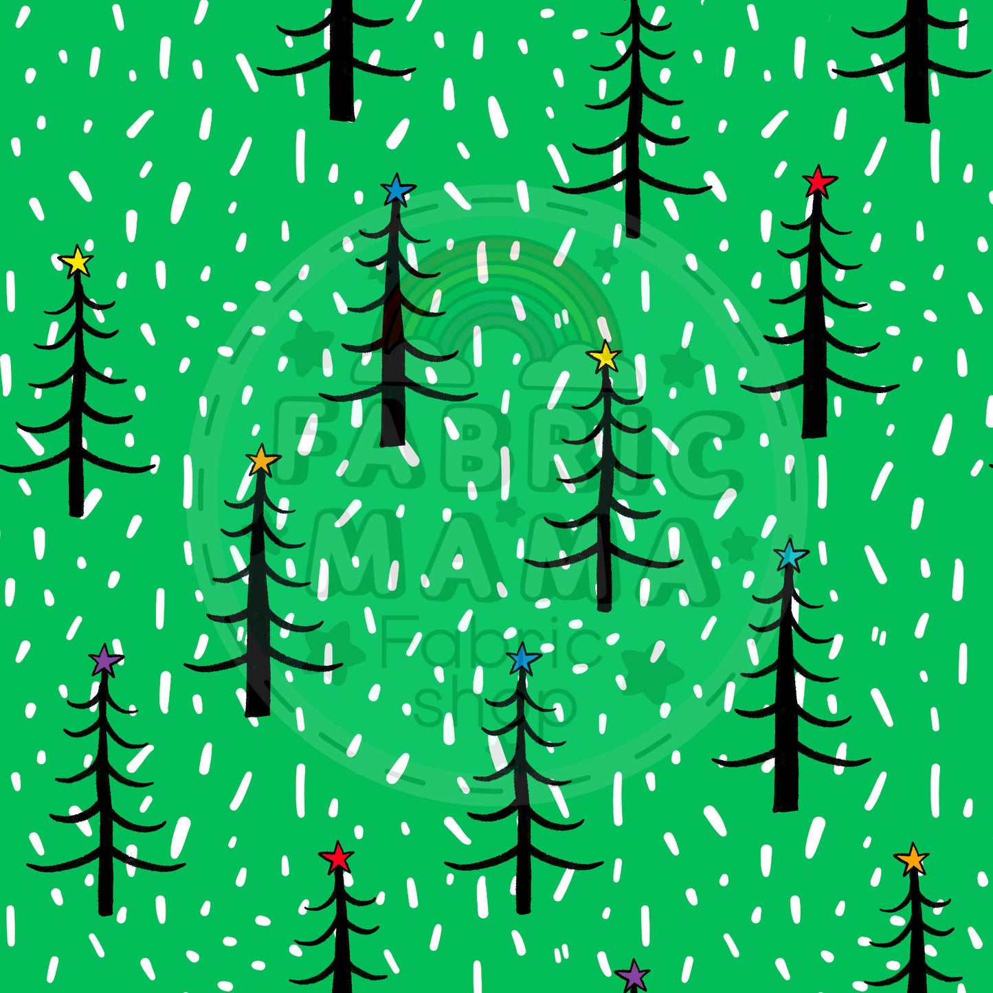 PREORDER Frosty forest - Brushed Back French Terry Fabric – Kids Stretch Fabric UK
