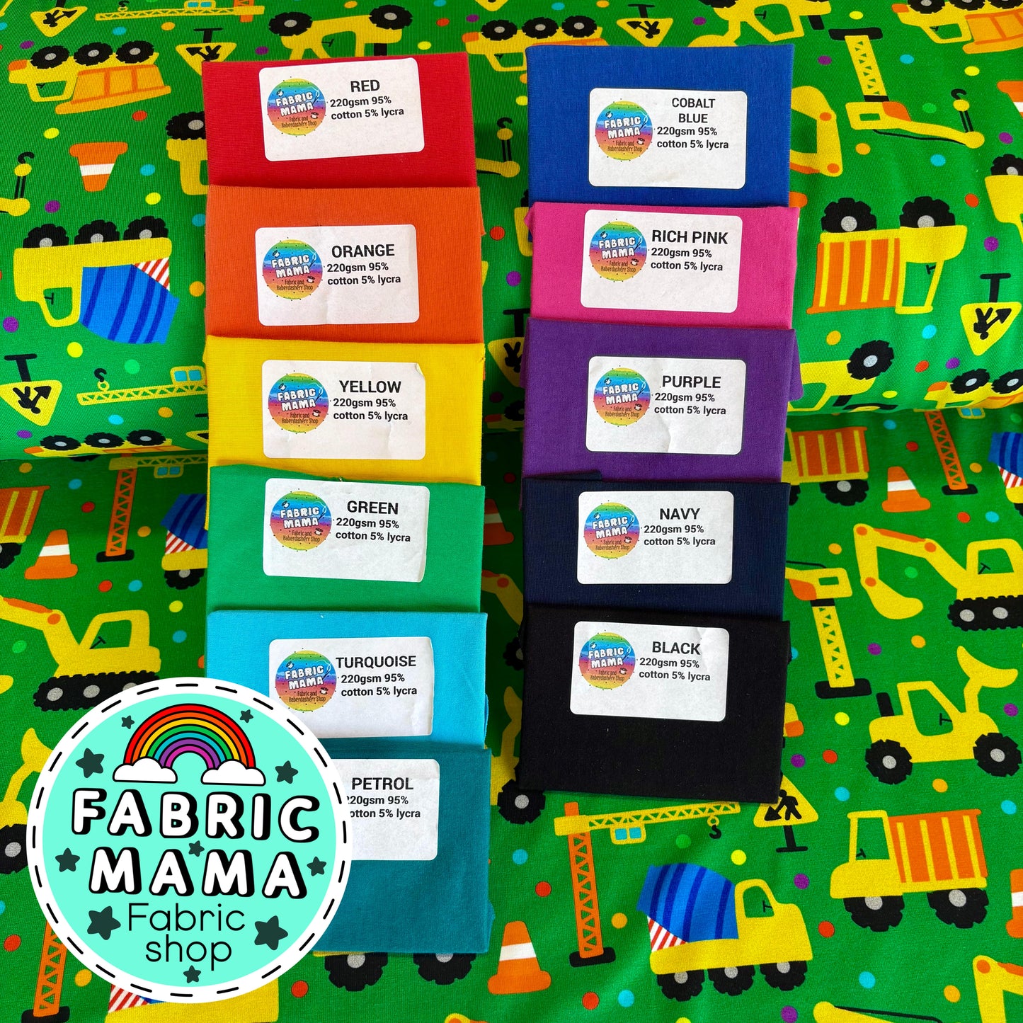 Construction - premium cotton lycra jersey kids stretch fabric
