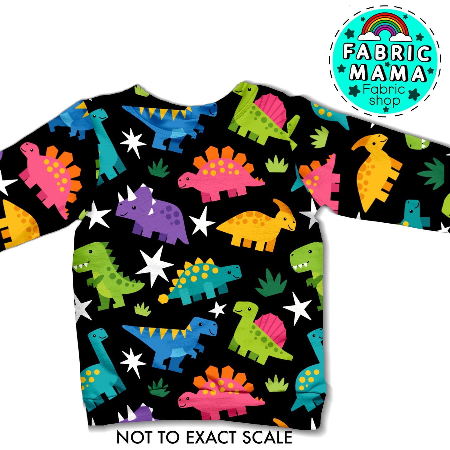 PREORDER Origami Dinos - Premium Cotton Lycra Jersey Fabric – Kids Stretch Fabric UK