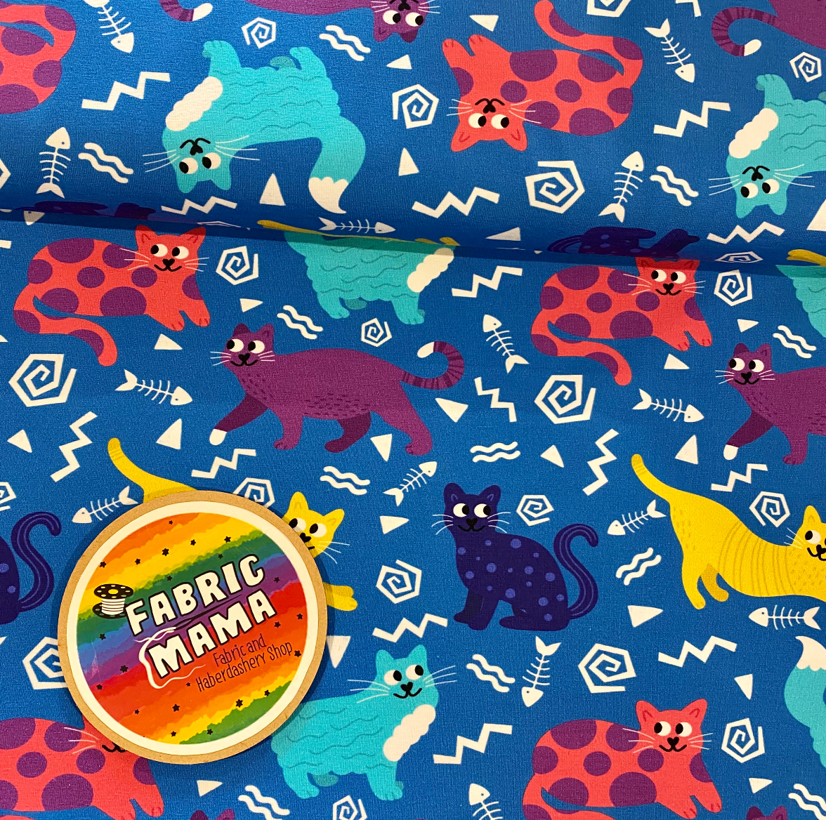Cattitude - premium cotton lycra jersey kids stretch fabric