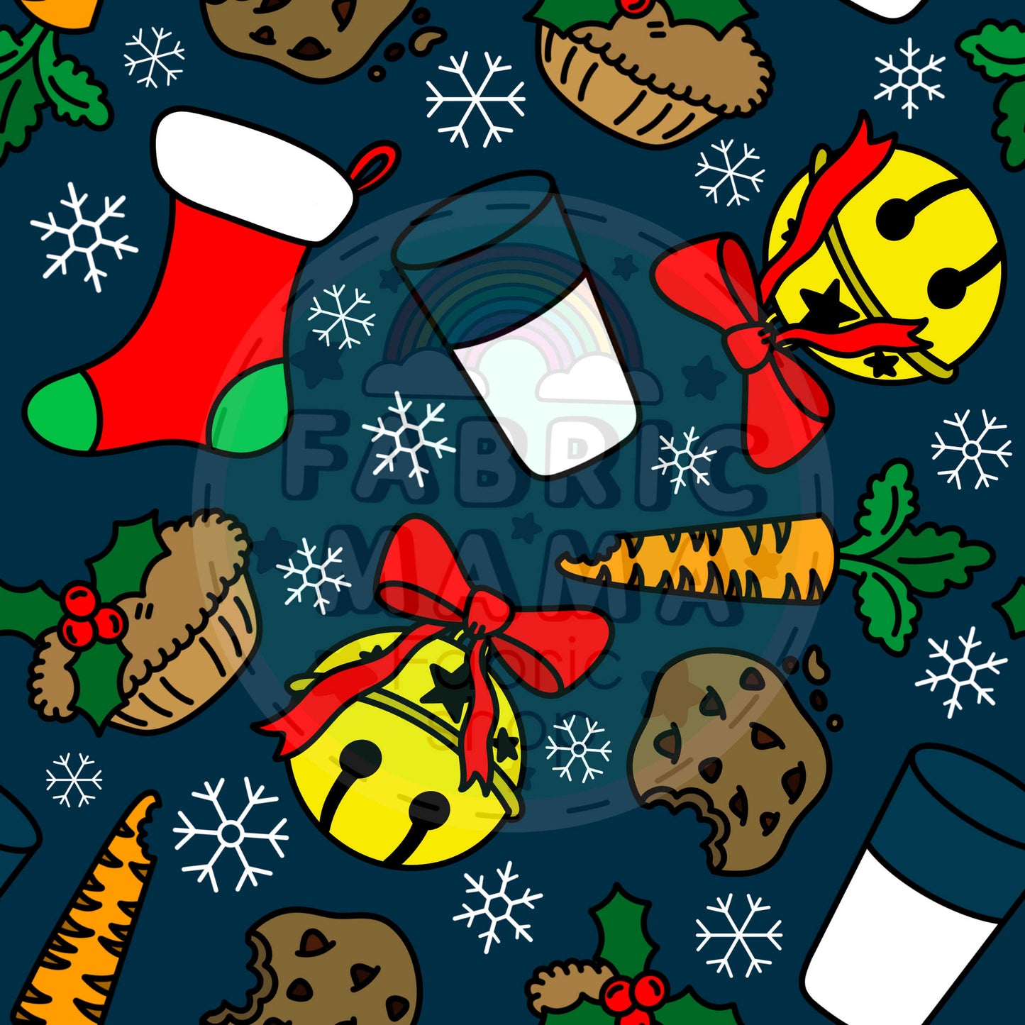 PREORDER Christmas Eve - Premium Cotton Lycra Jersey Fabric – Kids Stretch Fabric UK