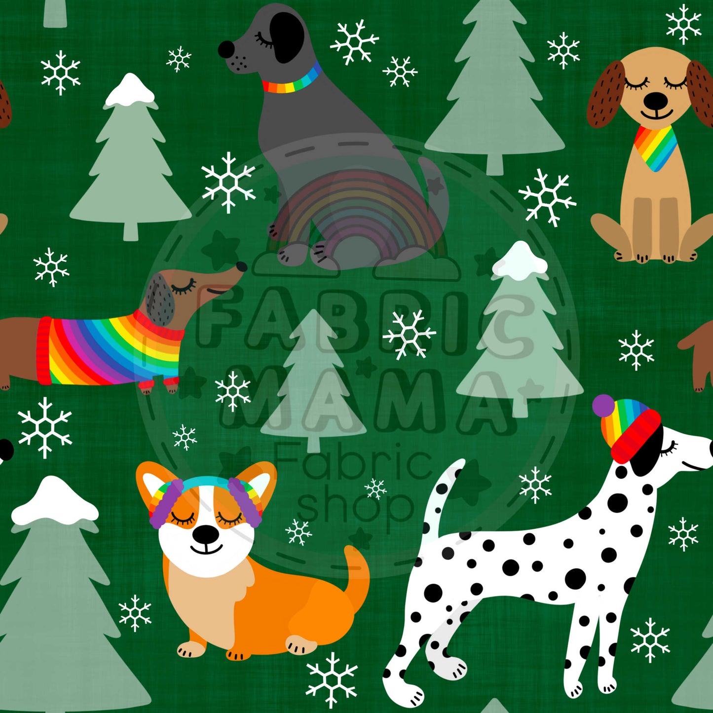 PREORDER Winter walkies - Premium Cotton Lycra Jersey Fabric – Kids Stretch Fabric UK
