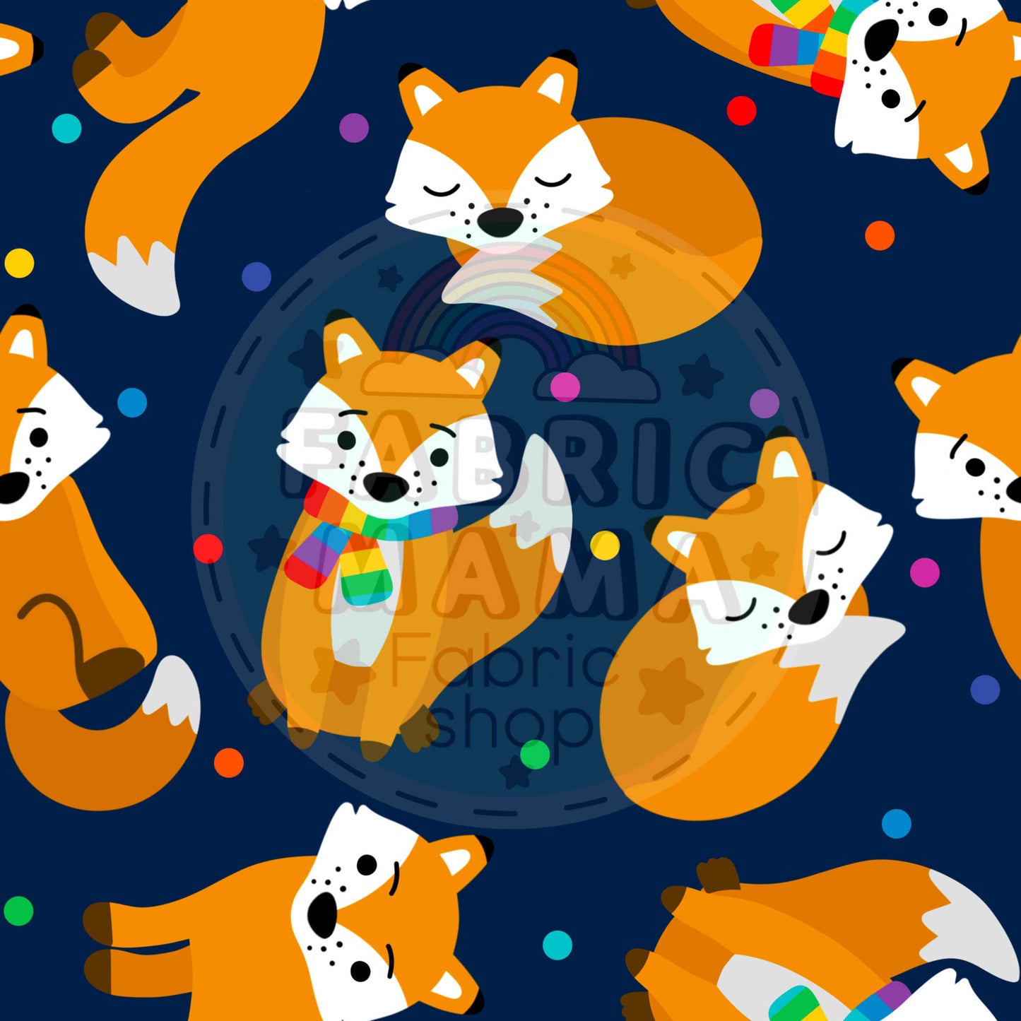 PREORDER Winter foxes - Brushed Back French Terry Fabric – Kids Stretch Fabric UK