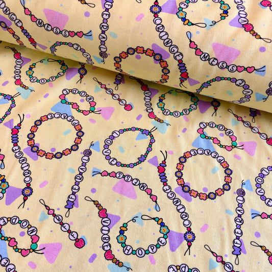 Friendship bracelets Premium Cotton Lycra Jersey Fabric – Kids Stretch Fabric UK image 0