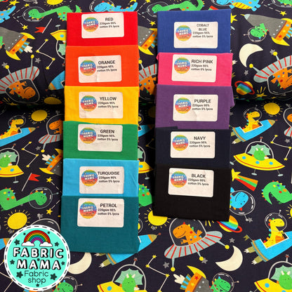 Space dinos - Premium cotton lycra jersey kids stretch fabric image 1