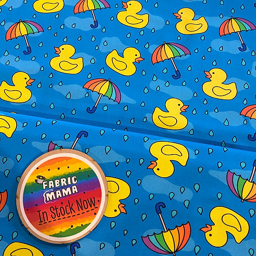 Splish splash -Premium Cotton Lycra Jersey Fabric – Kids Stretch Fabric UK image 0