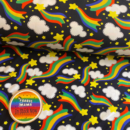 Shoot for the stars -Premium Cotton Lycra Jersey Fabric – Kids Stretch Fabric UK image 0
