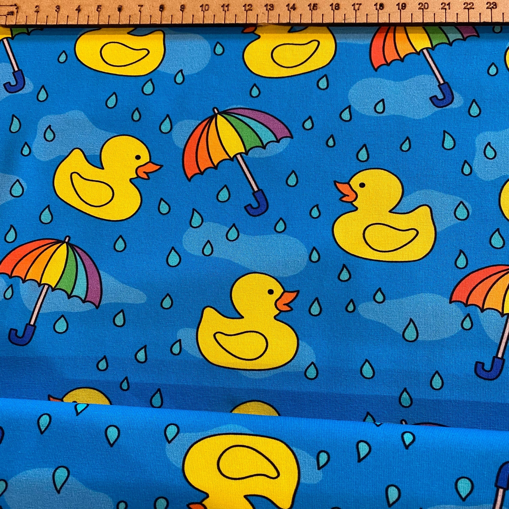 Splish splash -Premium Cotton Lycra Jersey Fabric – Kids Stretch Fabric UK image 1