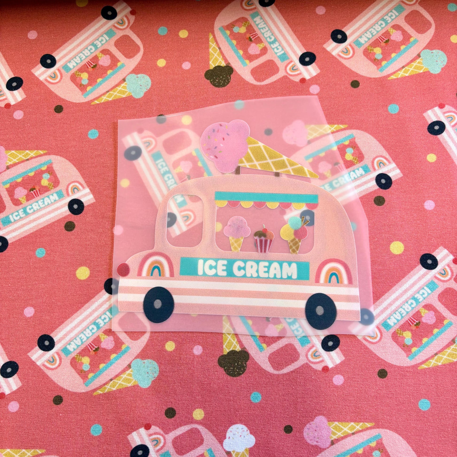 Retro ice cream adventure Premium Cotton Lycra Jersey Fabric – Kids Fabric image 1