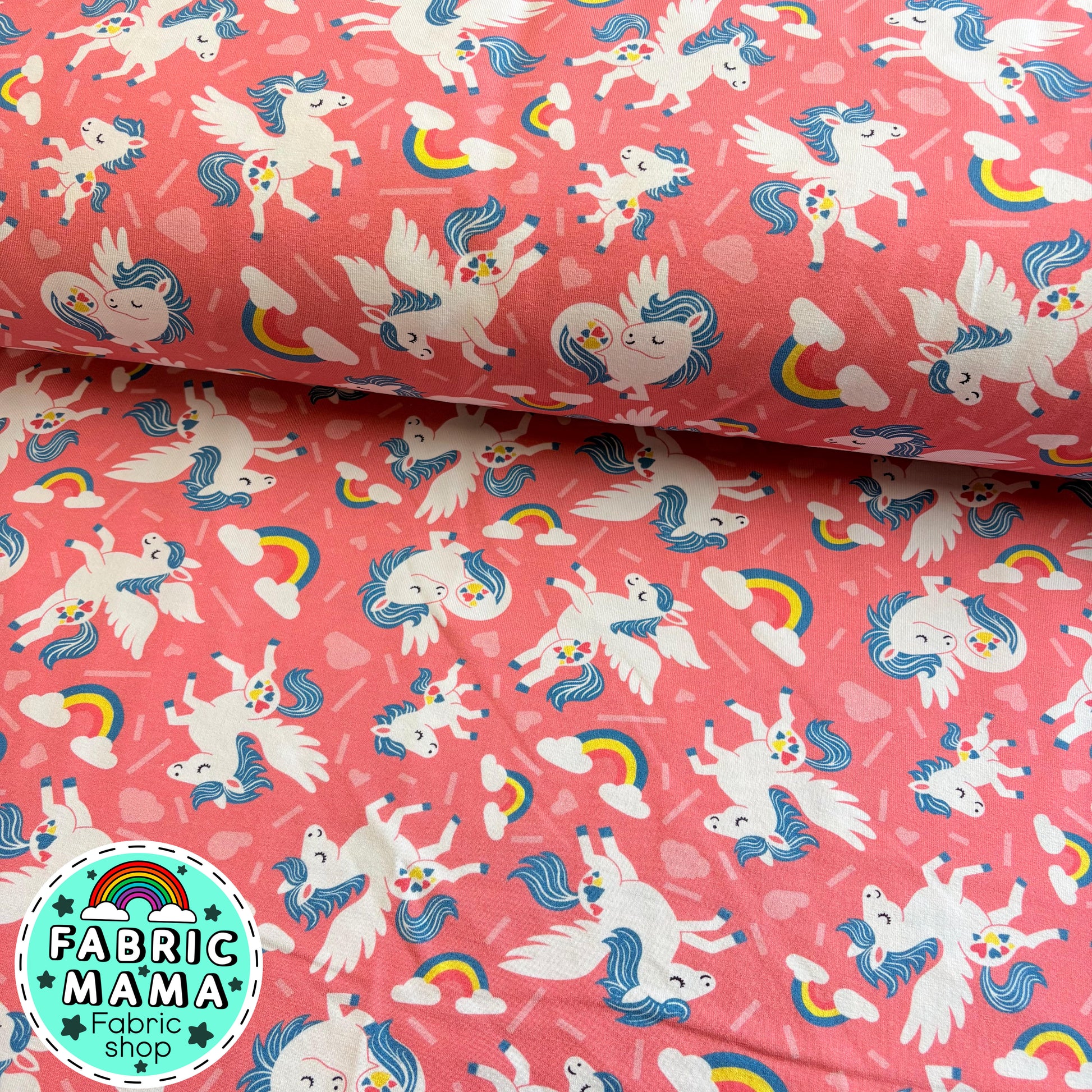 Prancing Pegasis - Premium cotton lycra jersey stretch kids fabric image 0