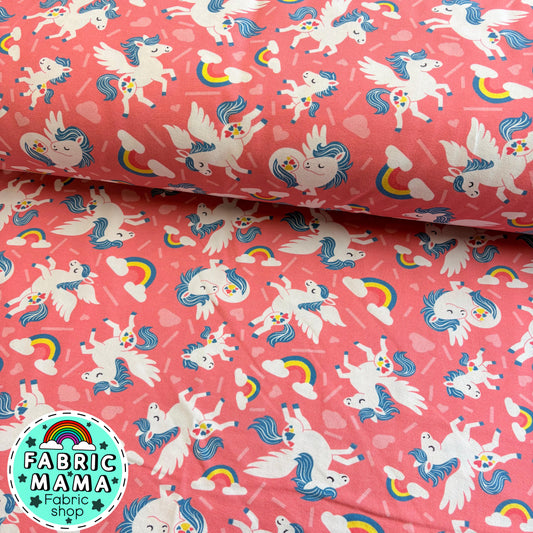 Prancing Pegasis - Premium cotton lycra jersey stretch kids fabric image 0