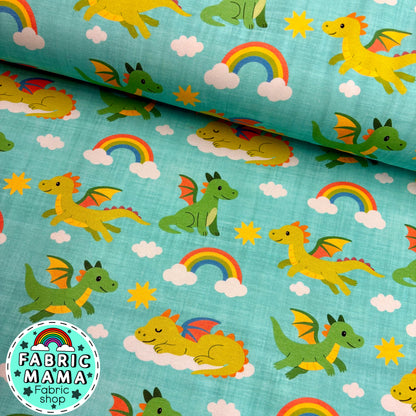 PREORDER Sunny dragons - Premium cotton lycra image 0