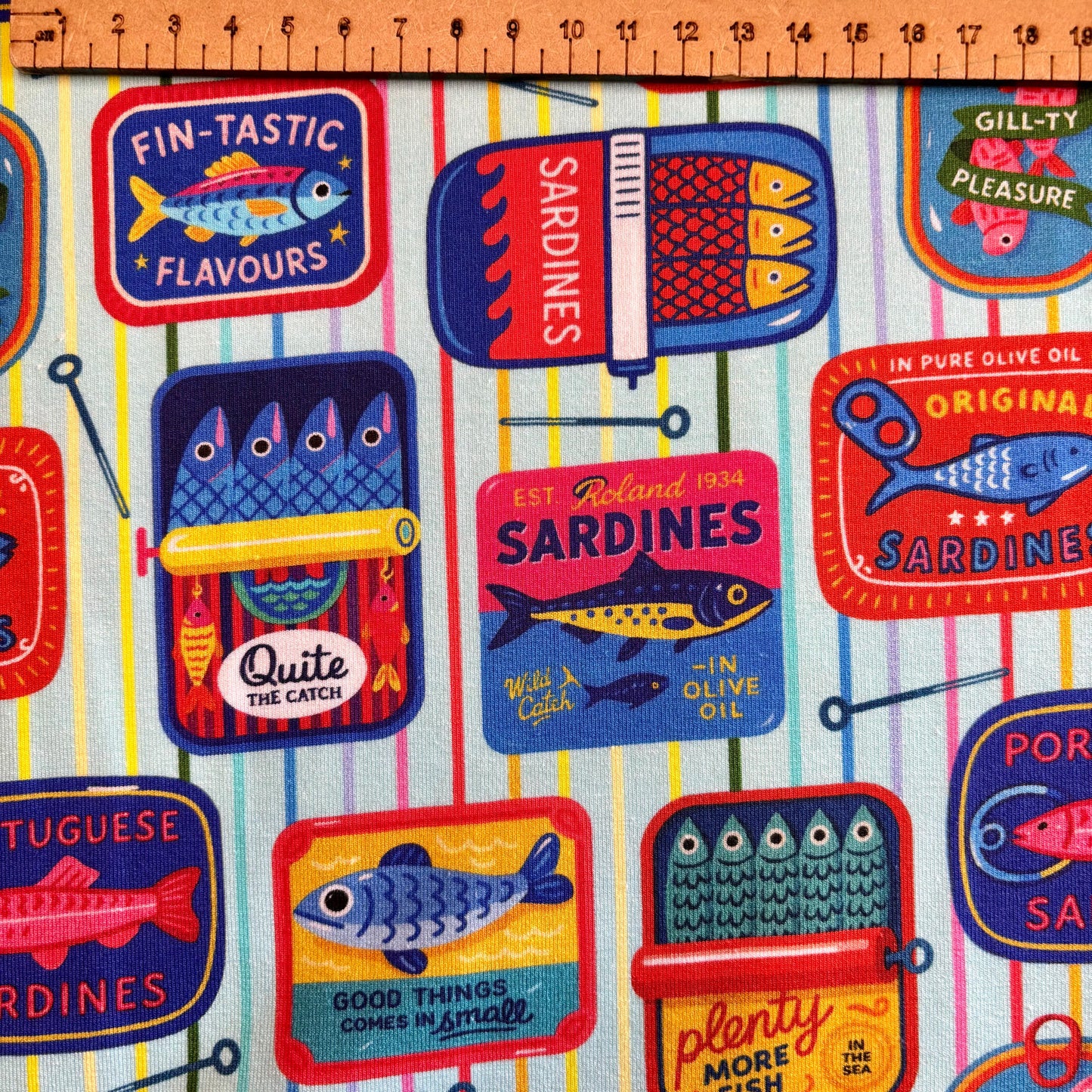 Catch of the day Premium Cotton Lycra Jersey Fabric – Kids Stretch Fabric UK image 2