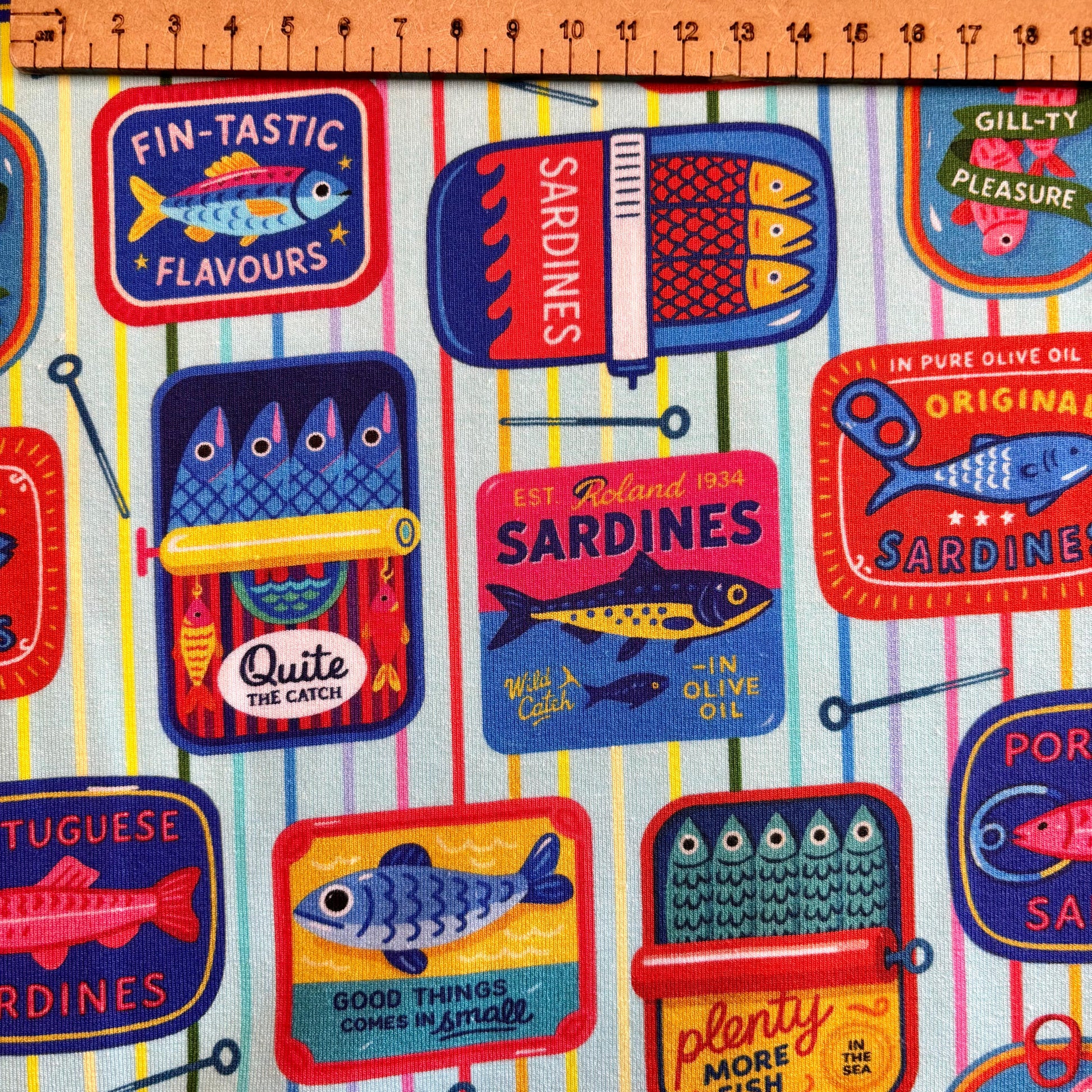 Catch of the day Premium Cotton Lycra Jersey Fabric – Kids Stretch Fabric UK image 2