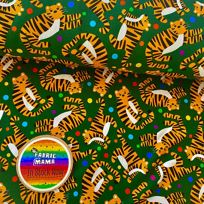 Tiger! Tiger! - premium cotton lycra jersey kids stretch fabric image 0