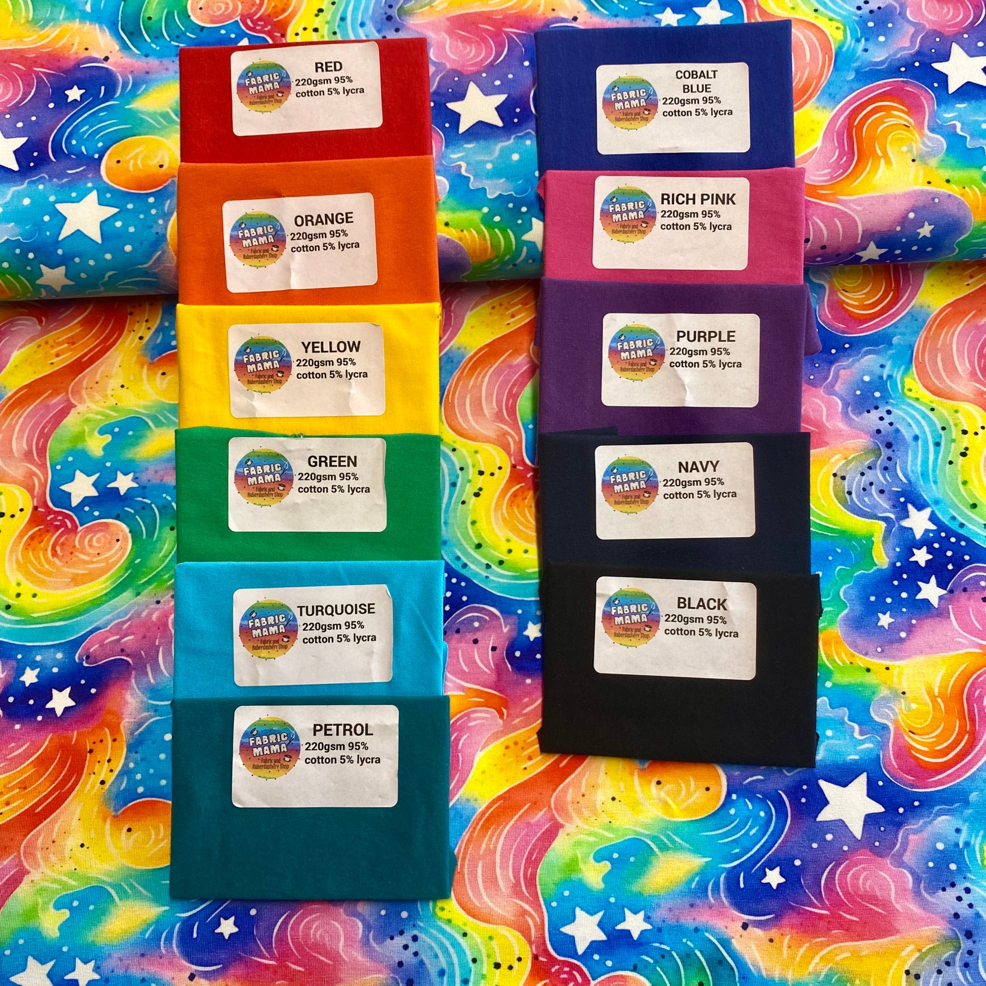 Rainbow skies - Premium cotton lycra jersey kids stretch fabric image 2