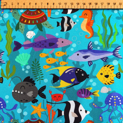 Beneath the blue Premium Cotton Lycra Jersey Fabric – Kids Stretch Fabric UK image 2