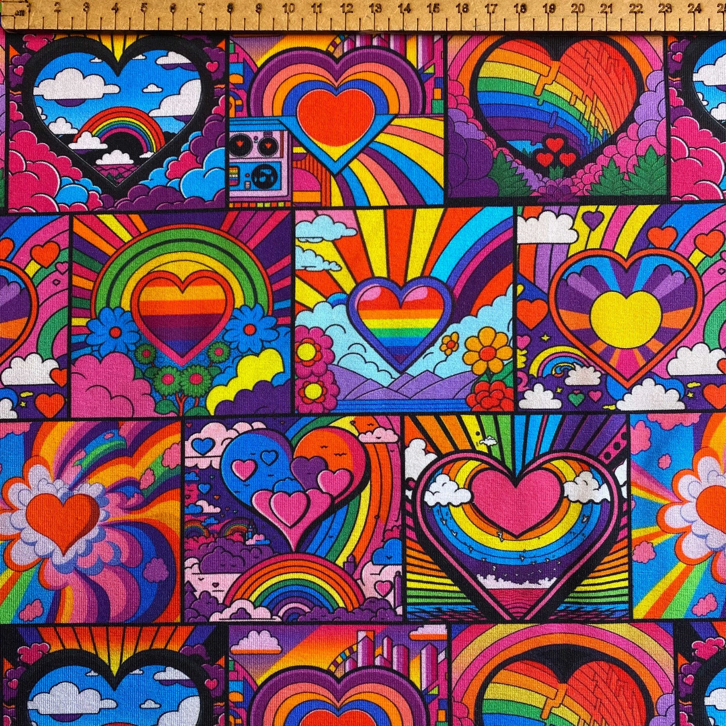 Patchwork love - Premium cotton lycra jersey kids stretch fabric image 2