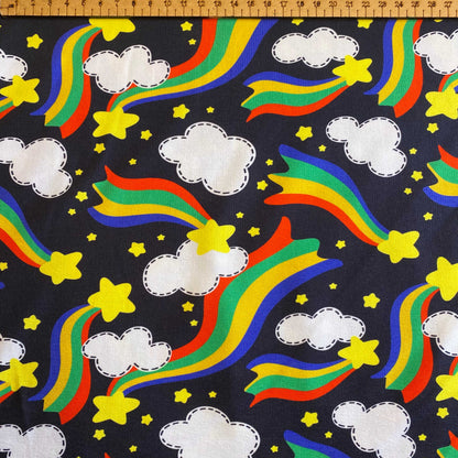 Shoot for the stars -Premium Cotton Lycra Jersey Fabric – Kids Stretch Fabric UK image 1