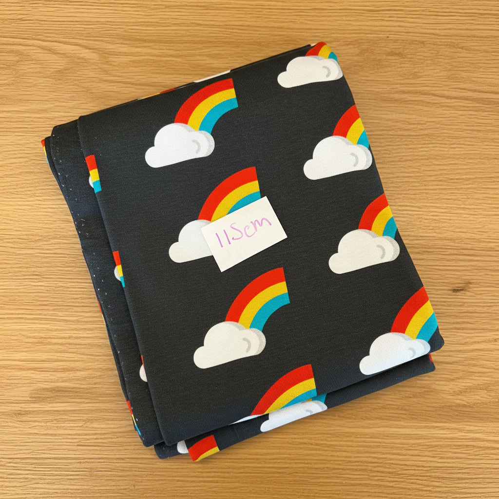 BOLT END Grey rainbows 115cm - Premium cotton lycra jersey