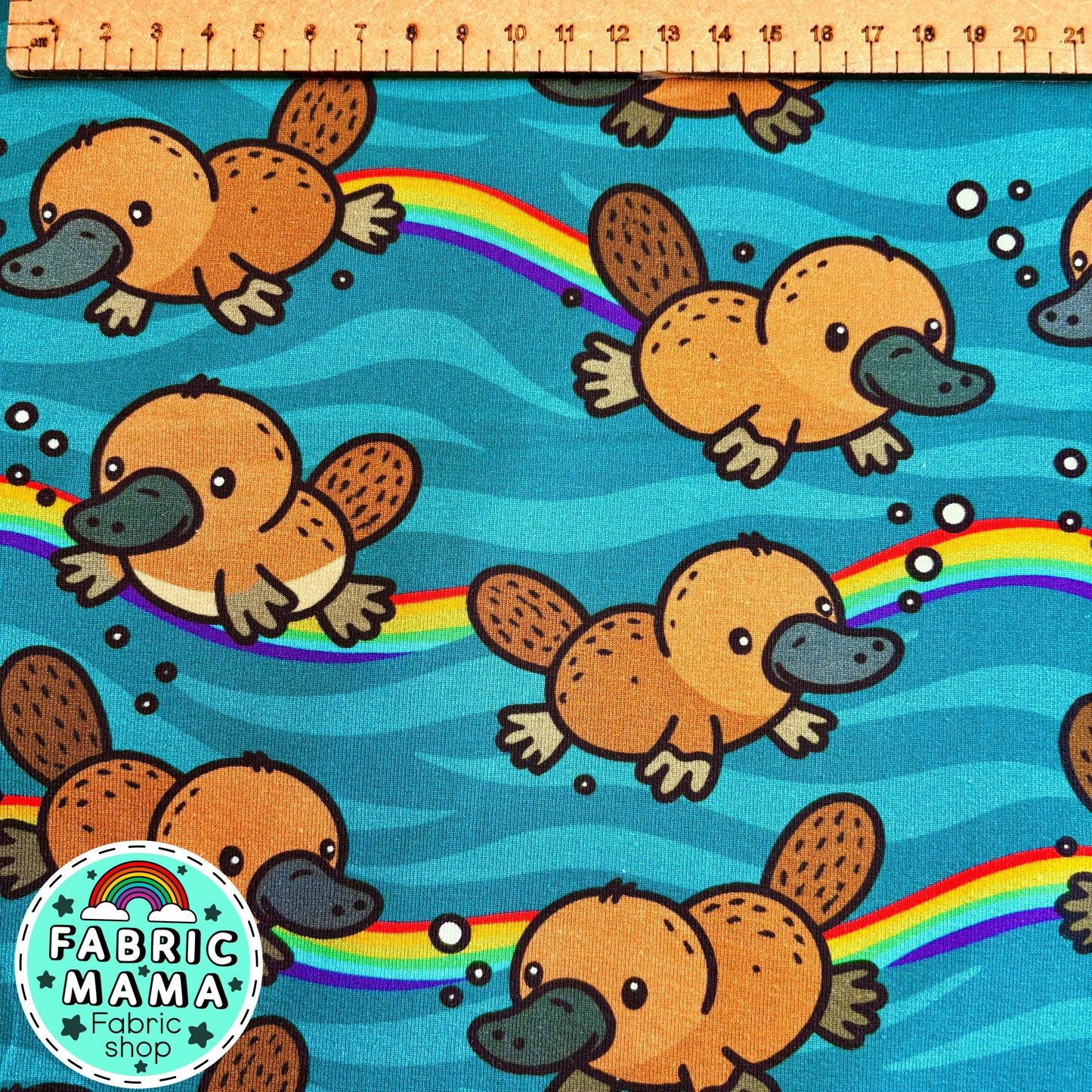 Platypi - premium cotton lycra jersey kids stretch fabric image 1