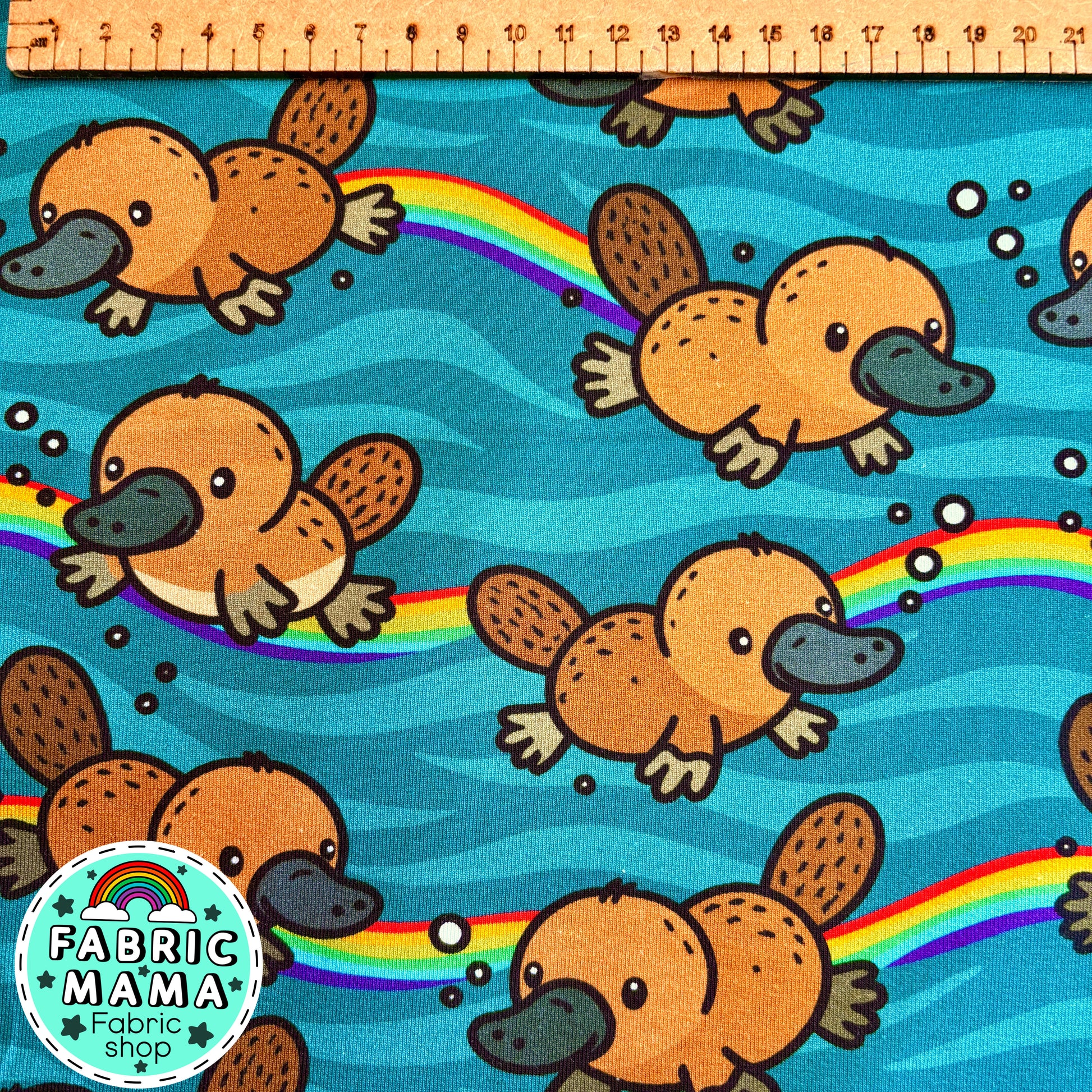 Platypi - premium cotton lycra jersey kids stretch fabric image 1