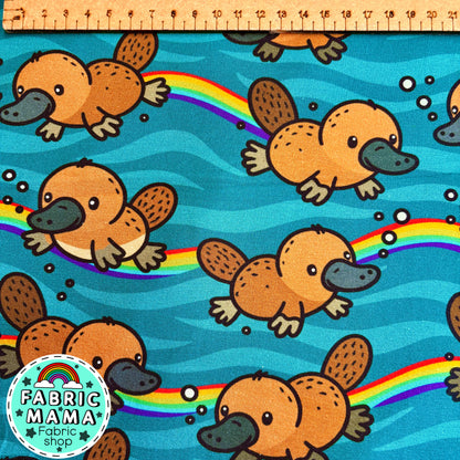 Platypi - premium cotton lycra jersey kids stretch fabric image 1