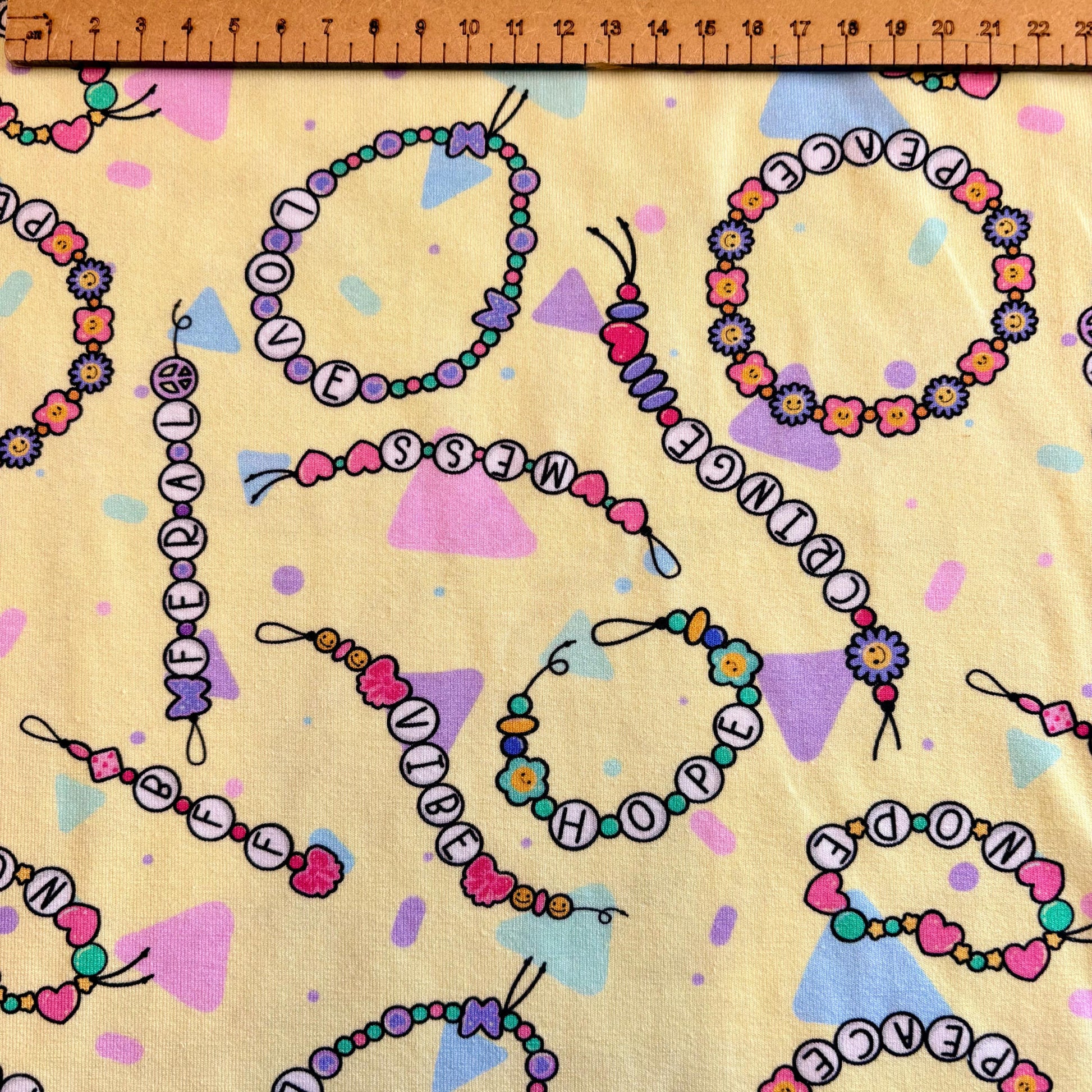 Friendship bracelets Premium Cotton Lycra Jersey Fabric – Kids Stretch Fabric UK image 1