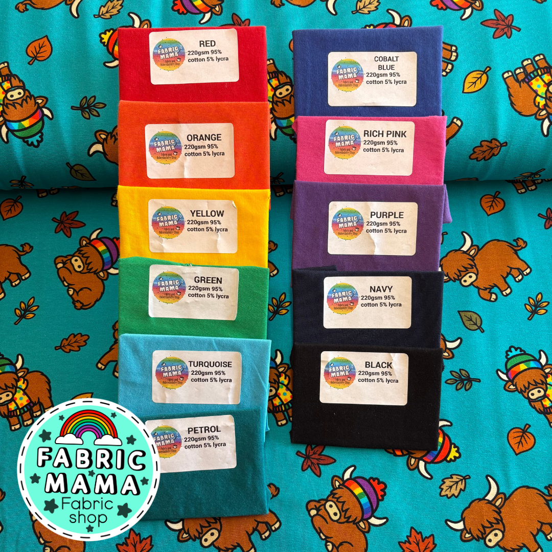 Cosy Coos -Premium Cotton Lycra Jersey Fabric – Kids Stretch Fabric UK