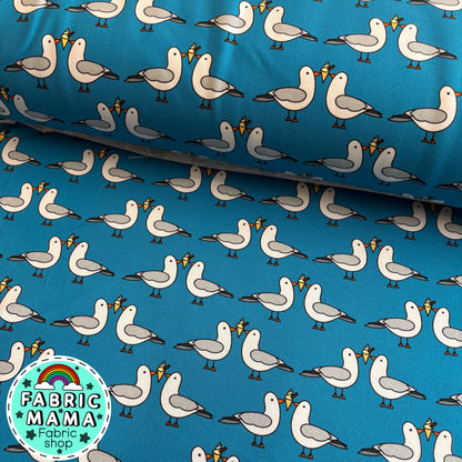 Gulls just wanna have fun - Premium cotton lycra jersey kids stretch fabric image 0