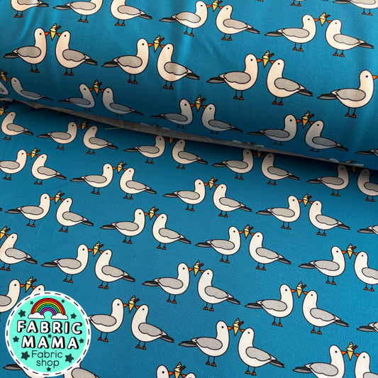 Gulls just wanna have fun - Premium cotton lycra jersey kids stretch fabric image 0