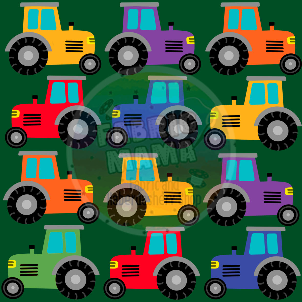 Tractor time - Premium Cotton Lycra Jersey Fabric – Kids Stretch Fabric UK image 1