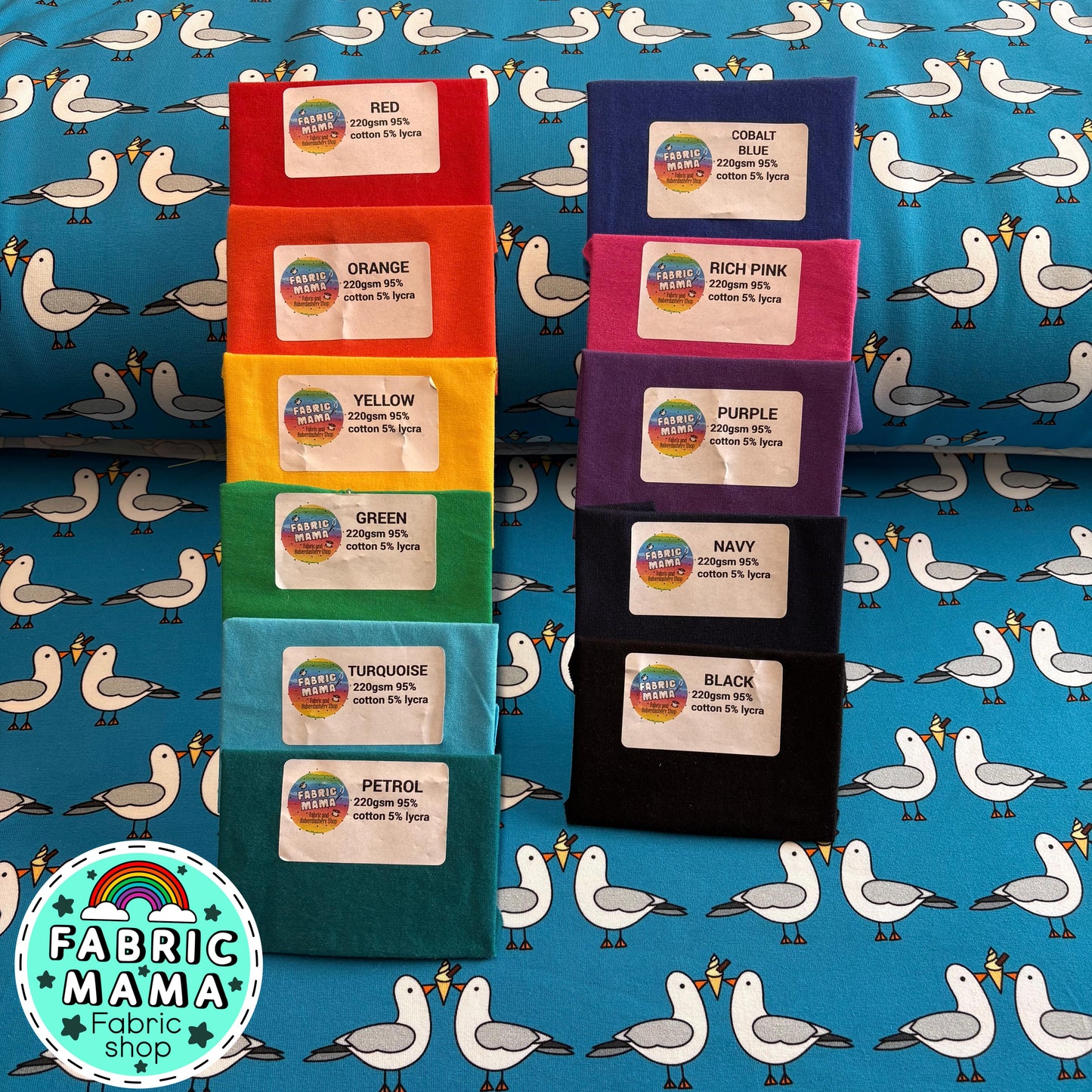 Gulls just wanna have fun - Premium cotton lycra jersey kids stretch fabric image 2