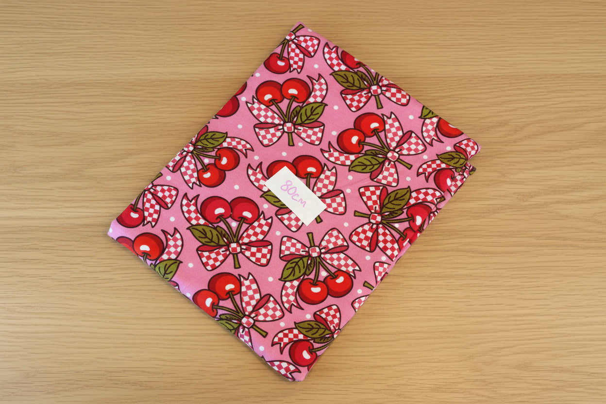 BOLT END Checked cherries 80cm  - Premium cotton lycra jersey