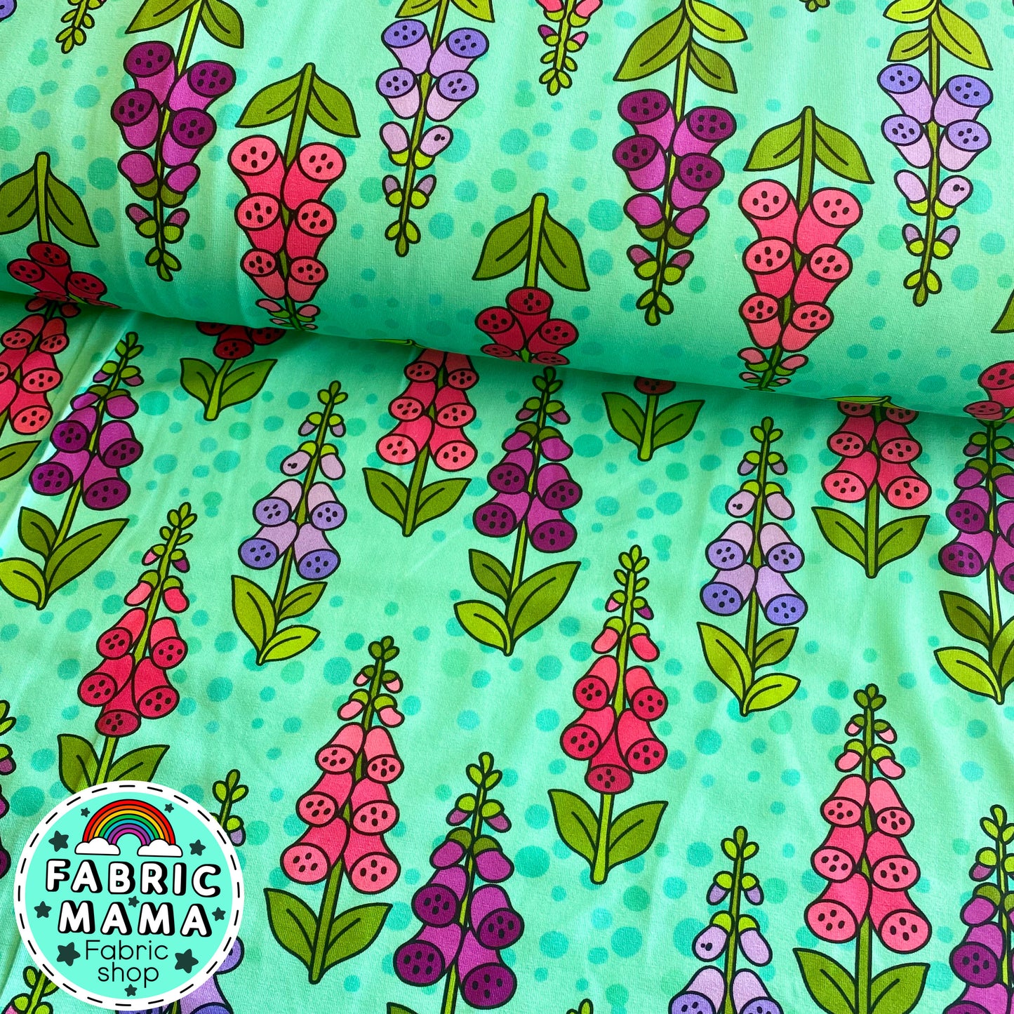 Fox gloves -Premium Cotton Lycra Jersey Fabric – Kids Stretch Fabric UK image 0