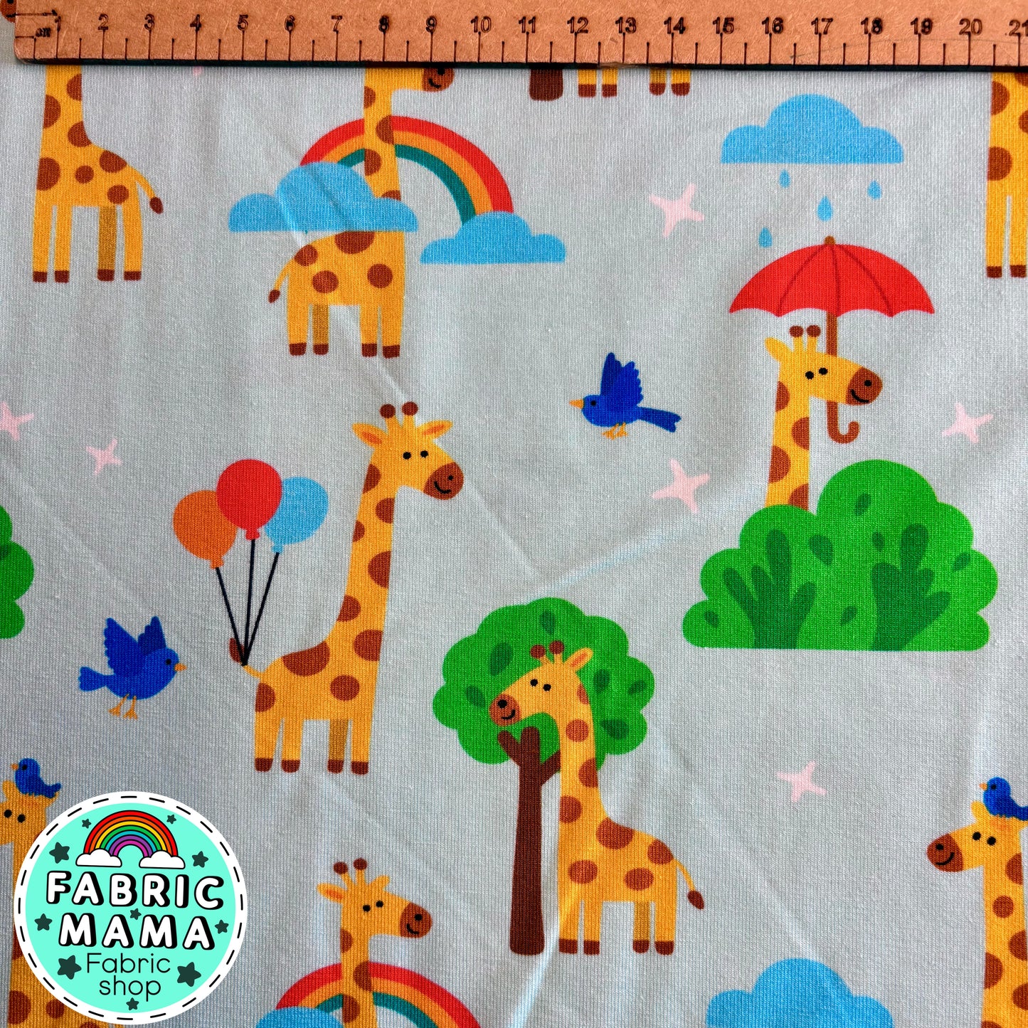 Gerry giraffe - premium cotton lycra jersey kids stretch fabric image 1
