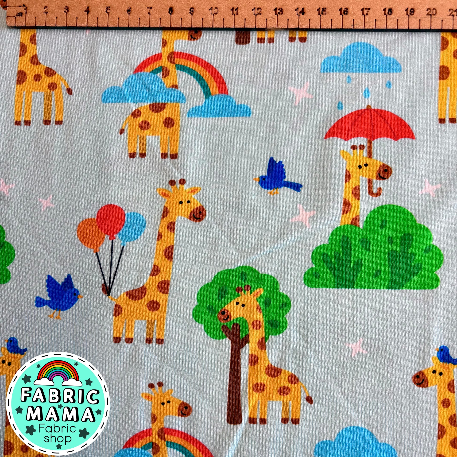 Gerry giraffe - premium cotton lycra jersey kids stretch fabric image 1