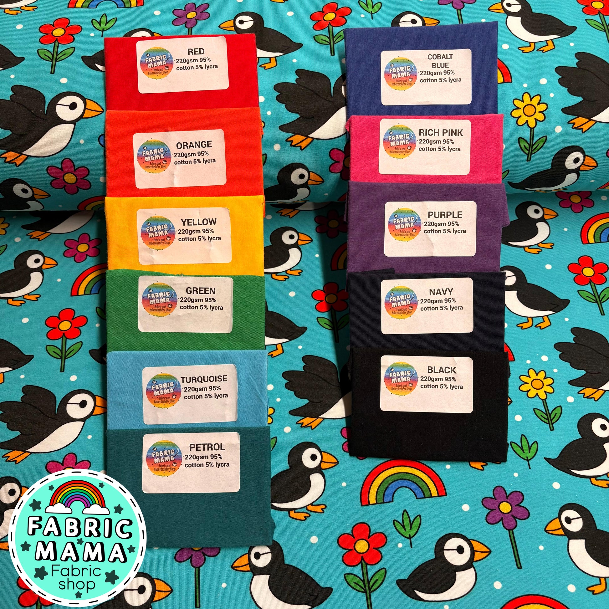PREORDER Pretty puffins  - Premium cotton lycra image 2
