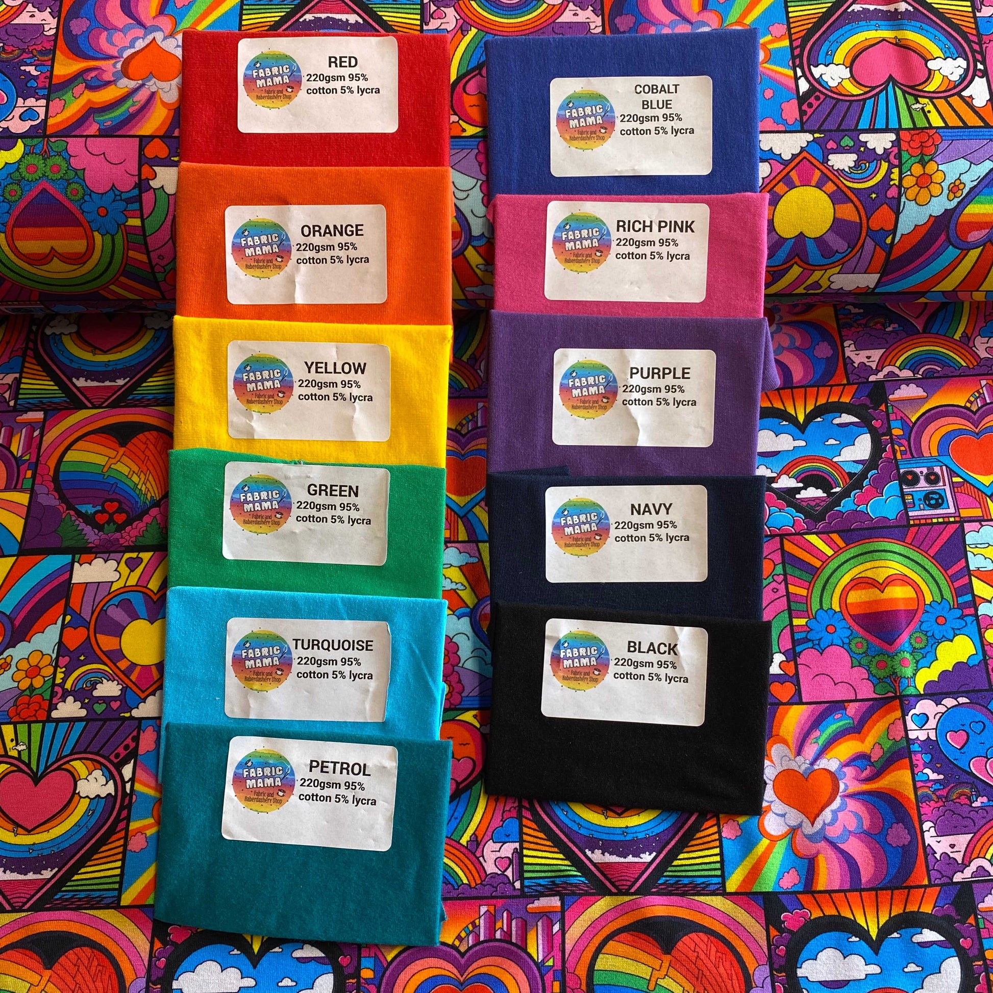 Patchwork love - Premium cotton lycra jersey kids stretch fabric image 1