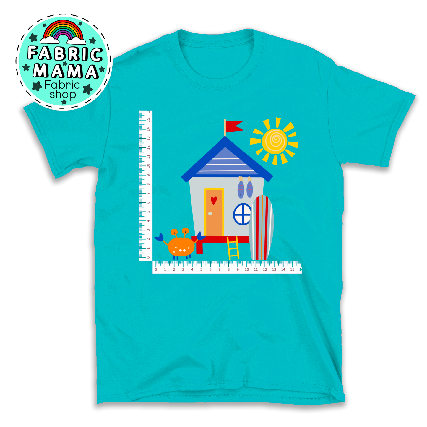 DTF iron on transfer- Beach hut image 0