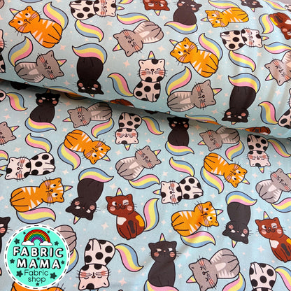 Catticorns -Premium Cotton Lycra Jersey Fabric – Kids Stretch Fabric UK image 0