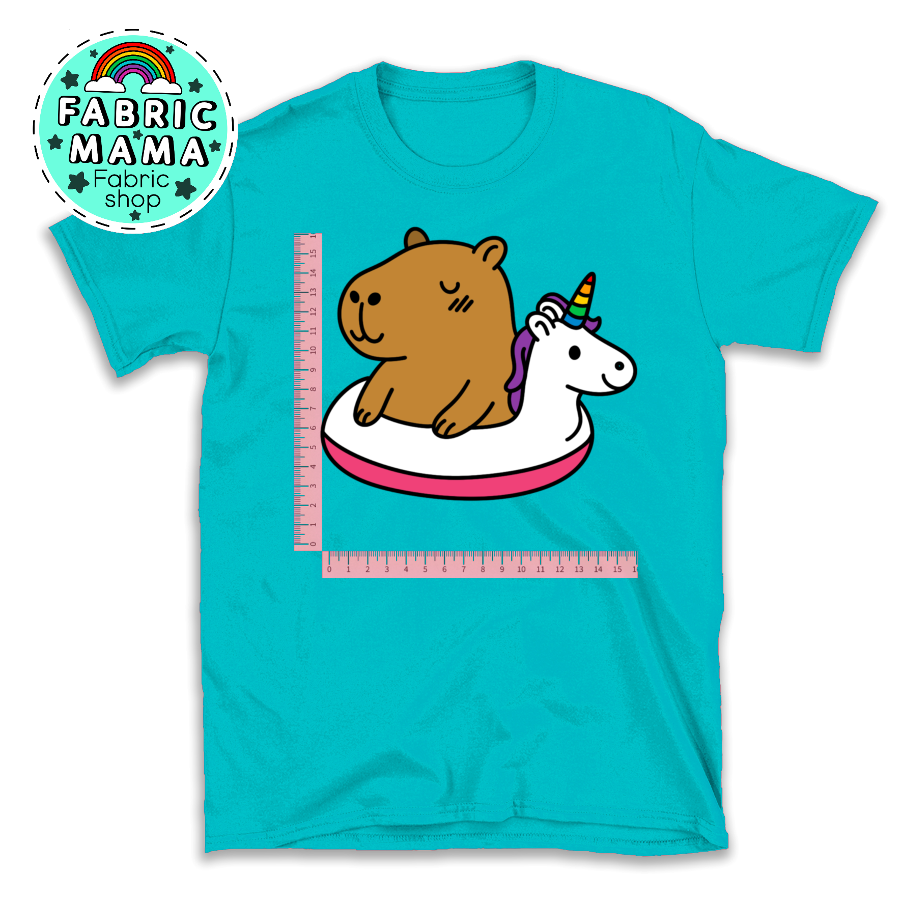 DTF iron on transfer -  Capybara beach bums unicorn image 0