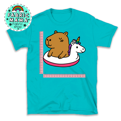 DTF iron on transfer -  Capybara beach bums unicorn image 0