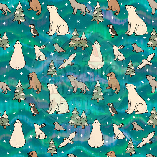 PREORDER Aurora Borealis  - Premium Cotton Lycra Jersey Fabric – Kids Stretch Fabric UK