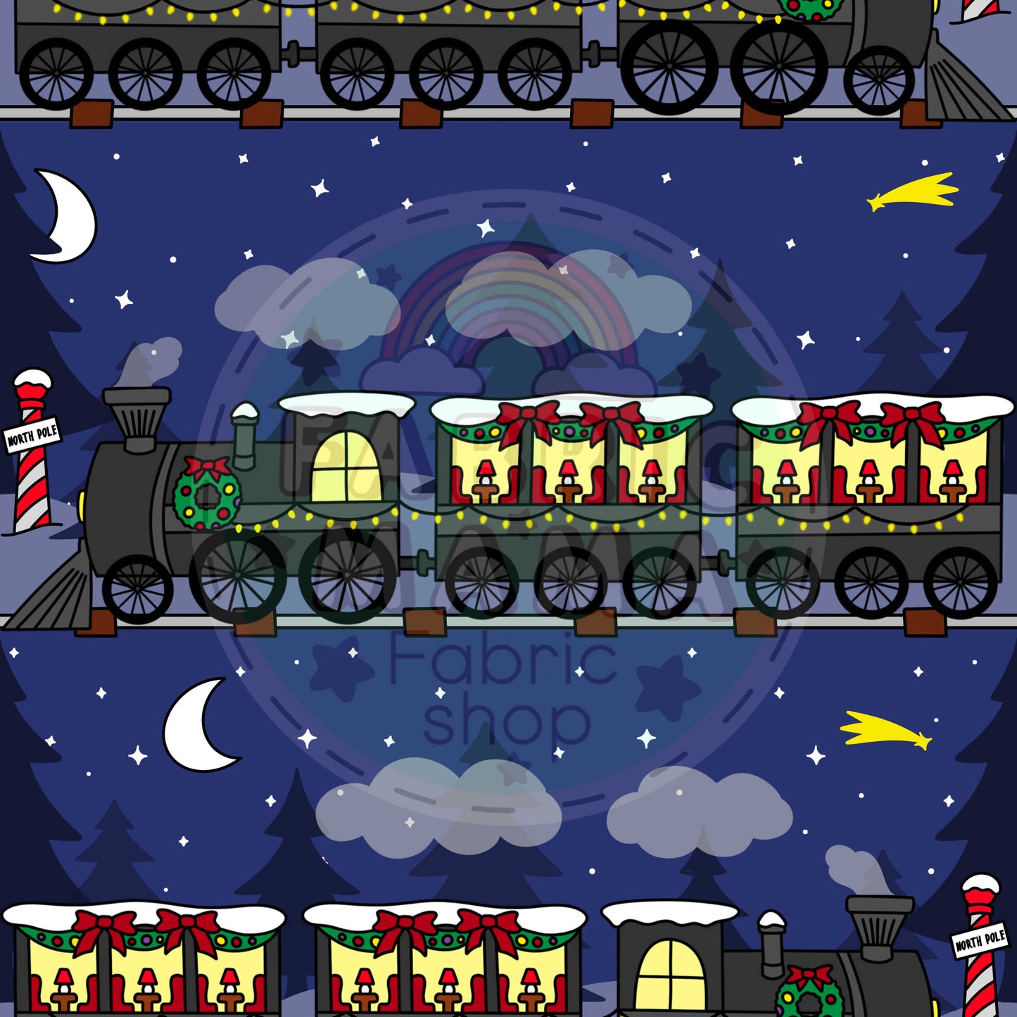 PREORDER All Aboard - Brushed Back French Terry Fabric – Kids Stretch Fabric UK