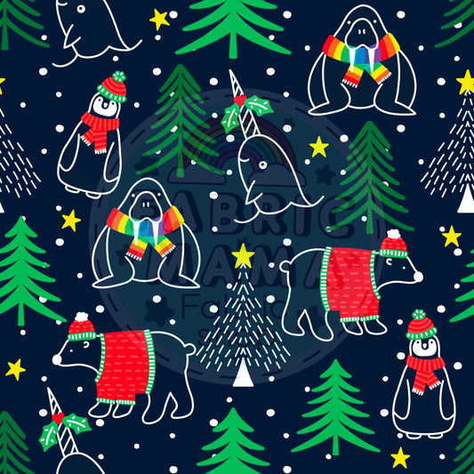 PREORDER Arctic friends - Premium Cotton Lycra Jersey Fabric – Kids Stretch Fabric UK