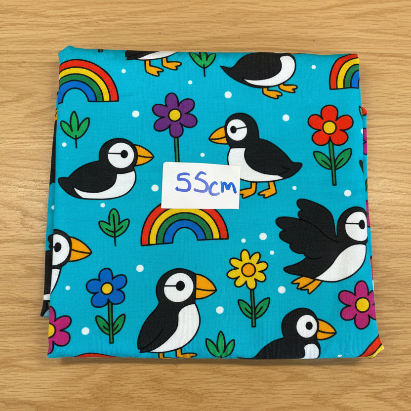 BOLT END Pretty puffins 55cm - Premium cotton lycra jersey